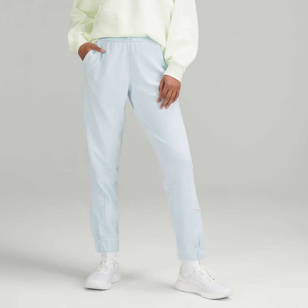 Lululemon Brushed Softstreme Ribbed High Rise Jogger - Powder Blue - Picture 2 of 4